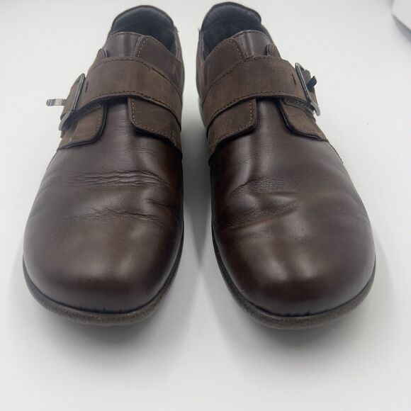 Naot Shoes Womens 38 ( 7 ) Tane Slip On Loafers Brown Leather Buckle Comfort Low - Picture 2 of 5